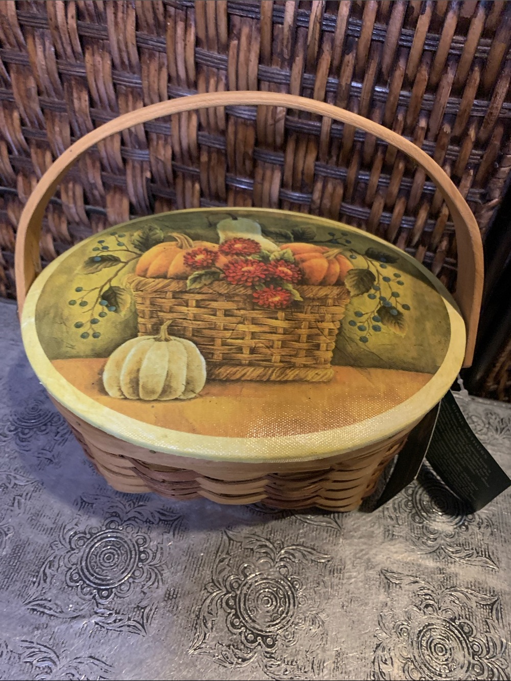 Vintage Diane Arthur’s Painted Hardtop Basket Purse